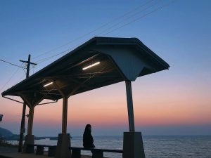 Nhà ga cô đơn Shimonada Nhật Bản